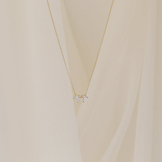 925 Sterling Silver Flower Petal Necklace Bridesmaid Gift