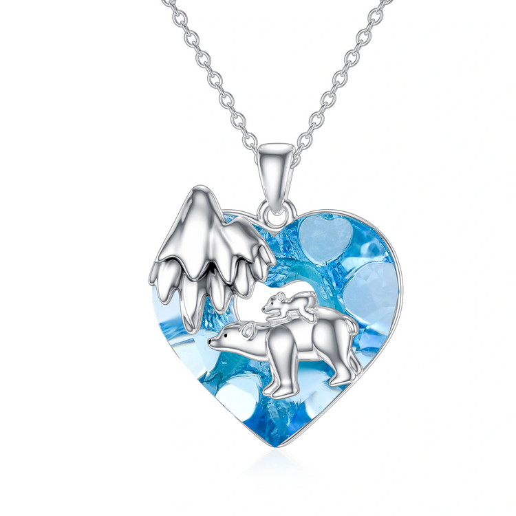 Collier maman en argent sterling 925 pendentif coeur Mama Bear colliers cadeaux pour femmes