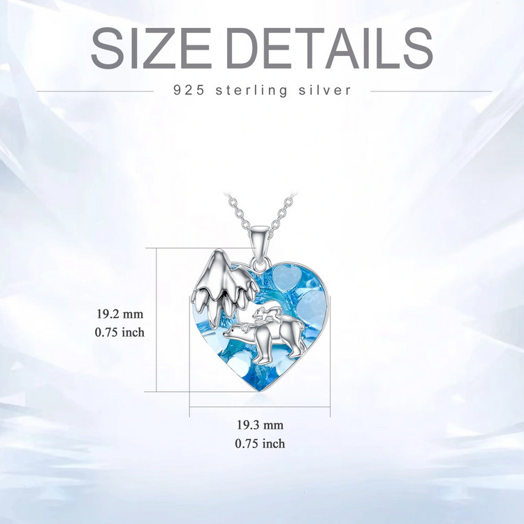 Collier maman en argent sterling 925 pendentif coeur Mama Bear colliers cadeaux pour femmes