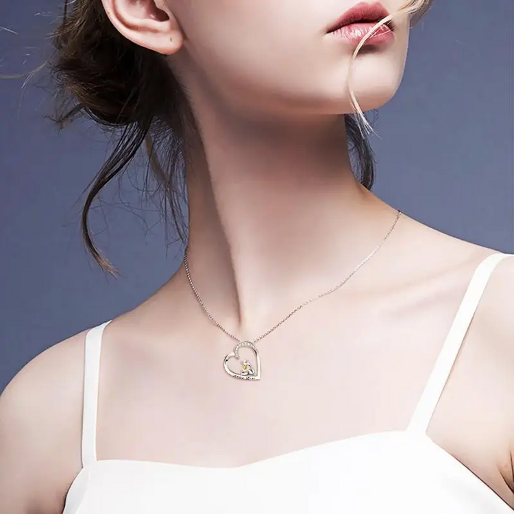 925 Sterling Silver Mama Bear Necklace Gift for Mom