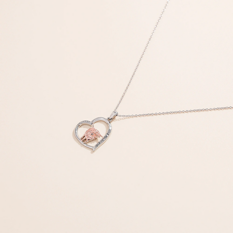 925 Sterling Silver Highland Cow Necklace Heart Cow Pendant Gifts For Women Girls