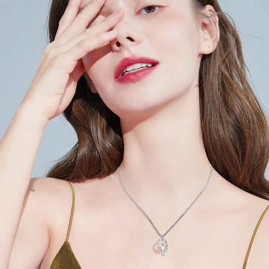 925 Sterling Silver Daughter Heart Pendant Necklace from Dad