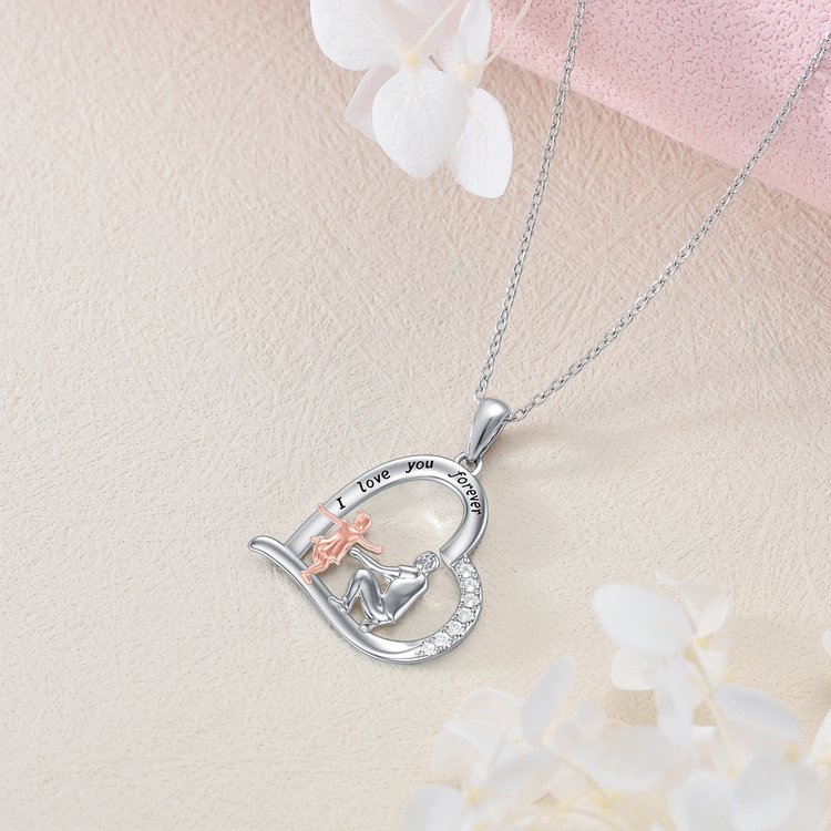 925 Sterling Silver Cubic Zirconia Daughter Necklace