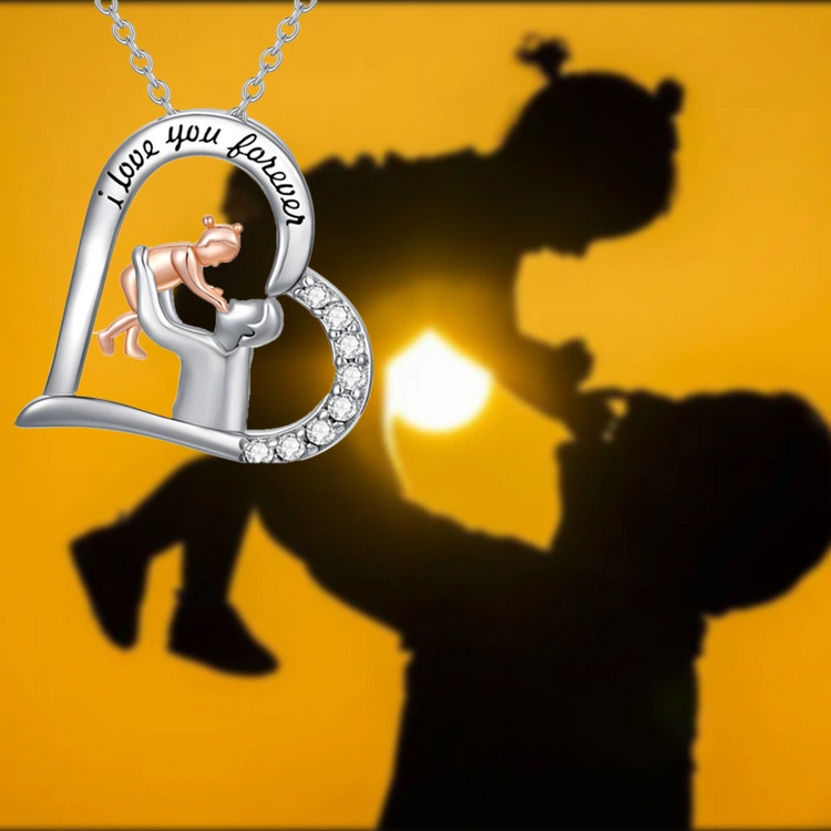 925 Sterling Silver Heart Necklace Daughter Father's Day Necklace
