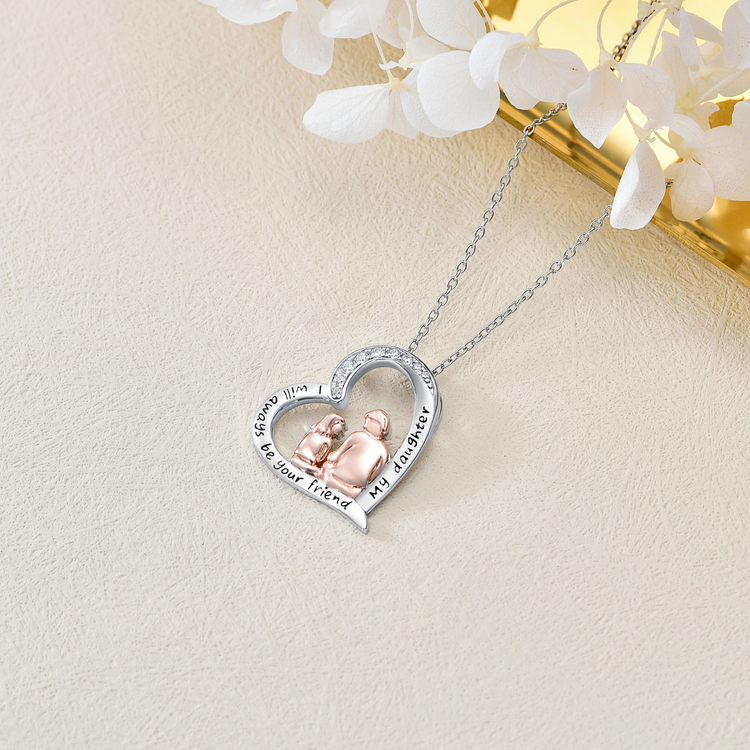 925 Sterling Silver Father Daughter Necklace, To My Daughter Necklace From Dad