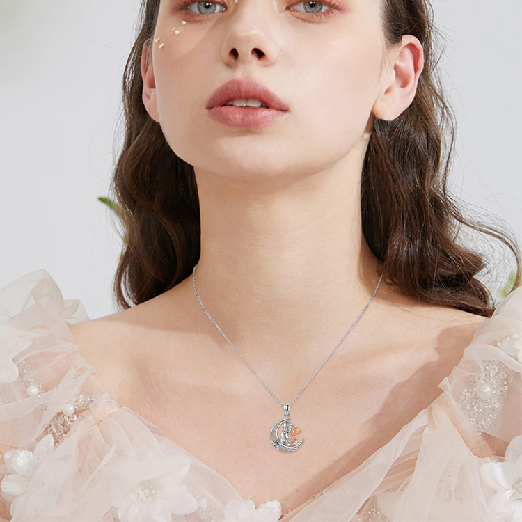 925 Sterling Silver Father Daughter Celtic Necklace