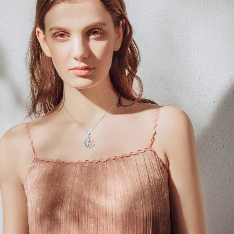 925 Sterling Silver Father Daughter Celtic Necklace