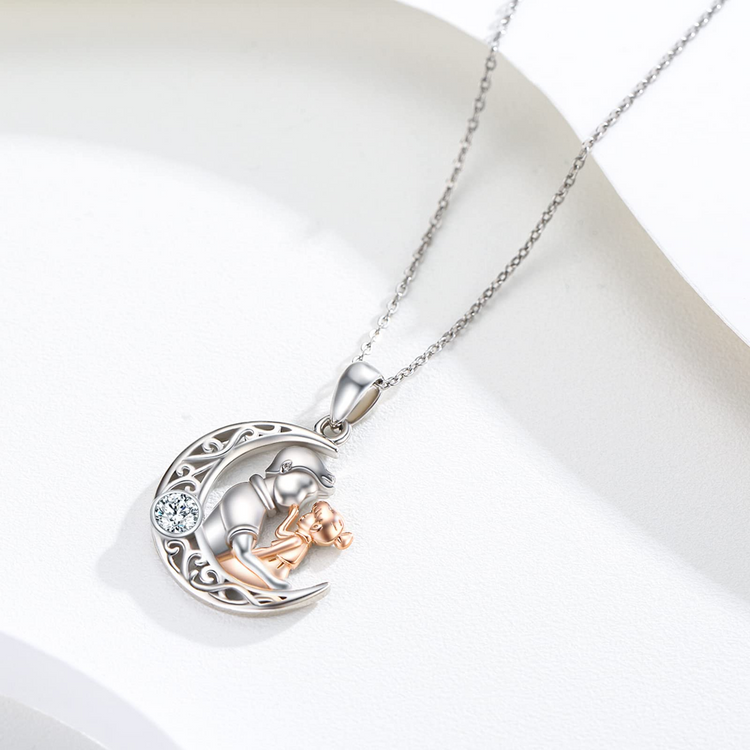 925 Sterling Silver Father Daughter Celtic Necklace