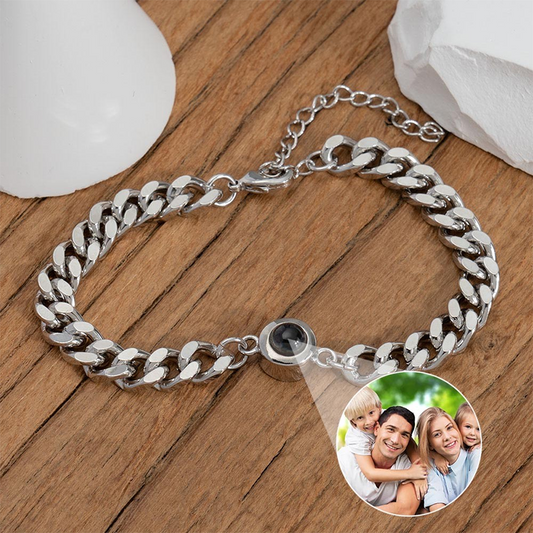 Personalized Photo Projection Bracelet Gift for Anniversary Gifts for Him