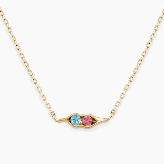 925 argent sterling personnalisé pois pierre de naissance dans un collier pod