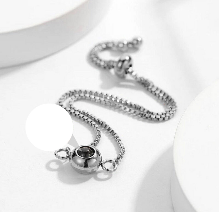 925 Sterling Silver Personalized Beautiful Photo Projection Bracelet Sweet Cool Gift