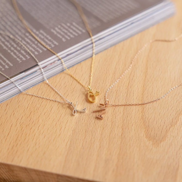 925 Sterling Silver Initial Heart Necklace Custom Letter Necklace