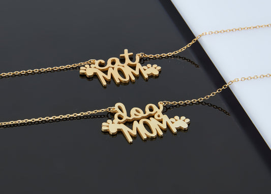 925 Sterling Silver Cat Mom Gift Necklace, Cat Mother, Gift for Cat Lover, Kitty Mom, Kitten Mom, Cat Paw, Cat Mom