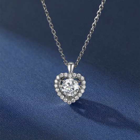 925 Sterling Silver Heart Dancing Necklace For Women