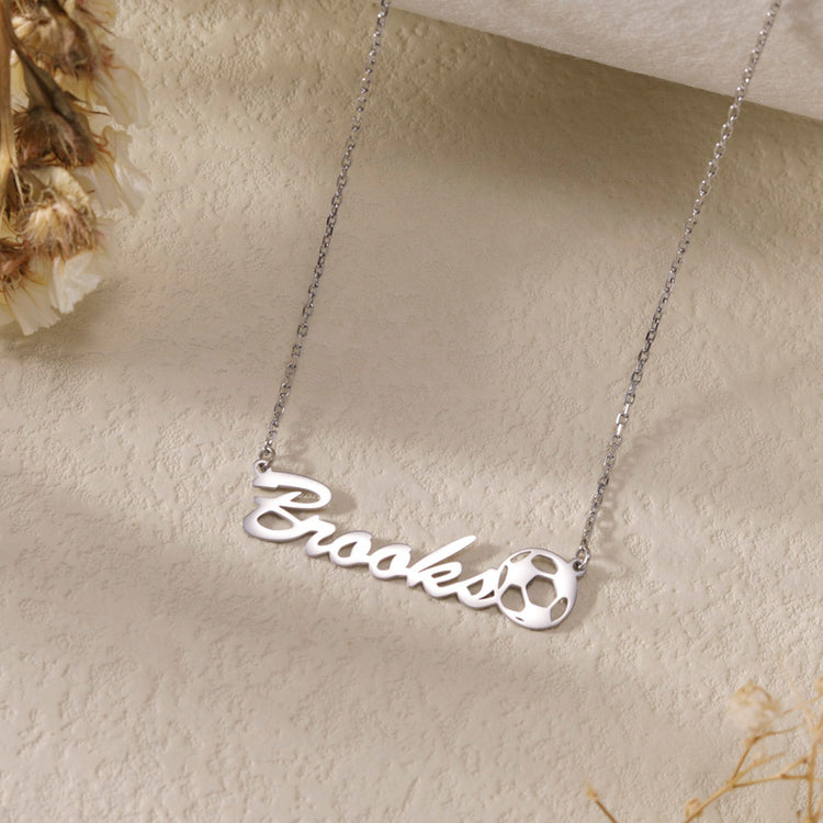 925 Sterling Silver Customized Soccer Ball Name Necklace,Minimalist Necklace with Soccer Charm,Personalized Soccer Team Gifts for Boys and Girls,Sport Jewelry