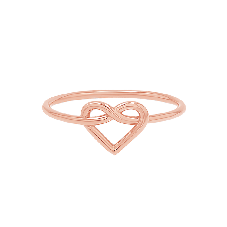 925 Sterling Silver Heart Love Knot Ring