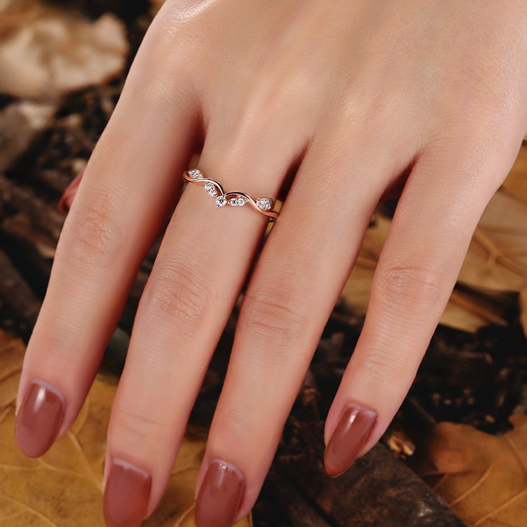 Bague de fiançailles en argent sterling 925, bande d'empilage antique en branche d'olive