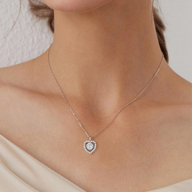 925 Sterling Silver Heart Dancing Necklace For Women