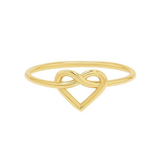 925 Sterling Silver Heart Love Knot Ring