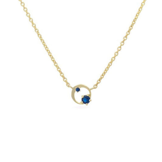 925 Sterling Silver Diamond Circle Necklace Minimalist Necklace Layering Necklace