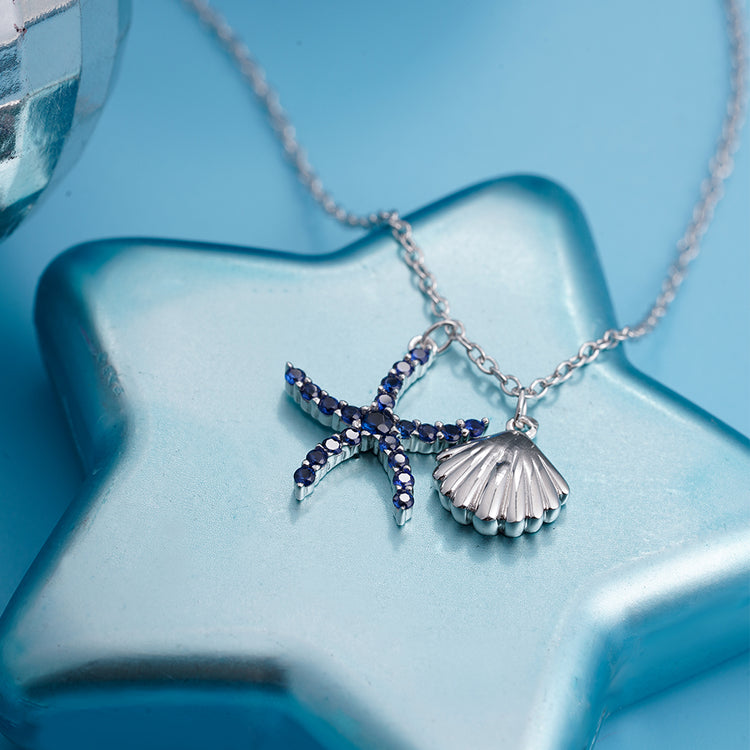 925 Sterling Silver Starfish Shell Fashion Anklet