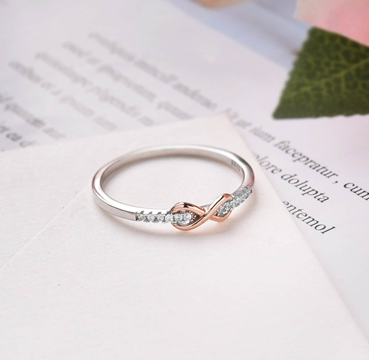 925 Sterling Silver Forever Infinity Ring Fashion Jewelry Ring