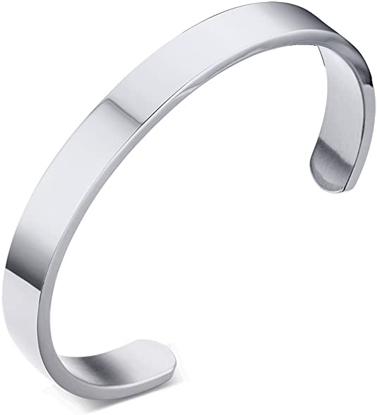 925 Sterling Silver Personalized Engraved Large Cuff Bracelet Inspirational Bracelet