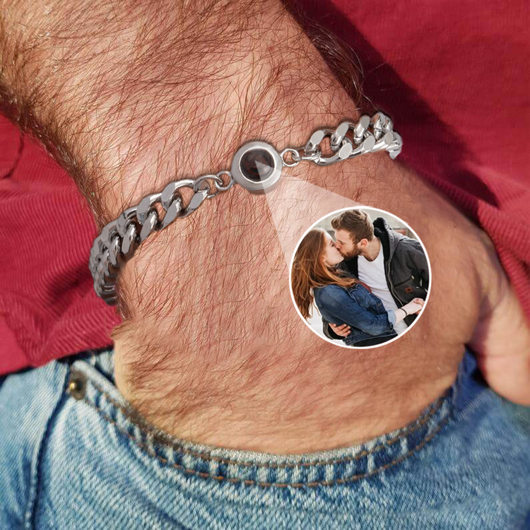 Personalized Photo Projection Bracelet Gift for Anniversary Gifts for Him