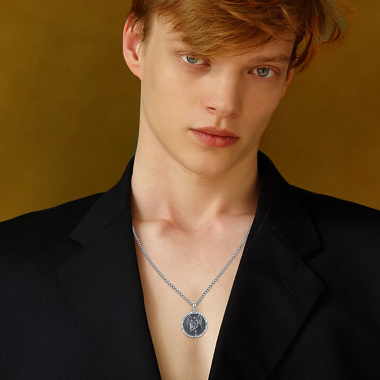 925 Sterling Silver Saint Michael Necklace St.michael Archangel Jewelry