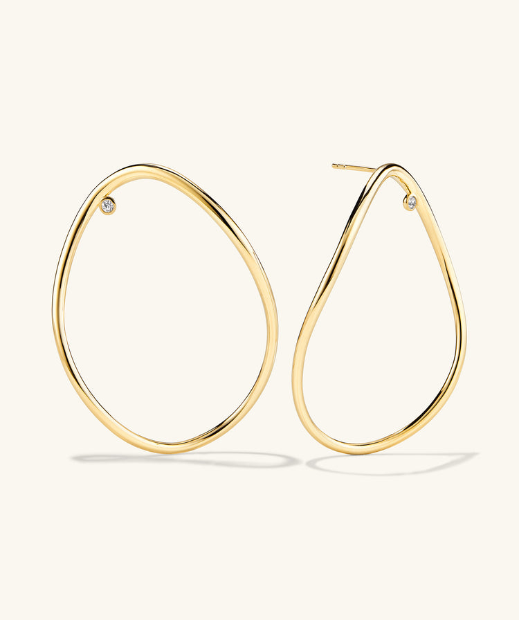 925 Sterling Silver Figure Oversized Hoops