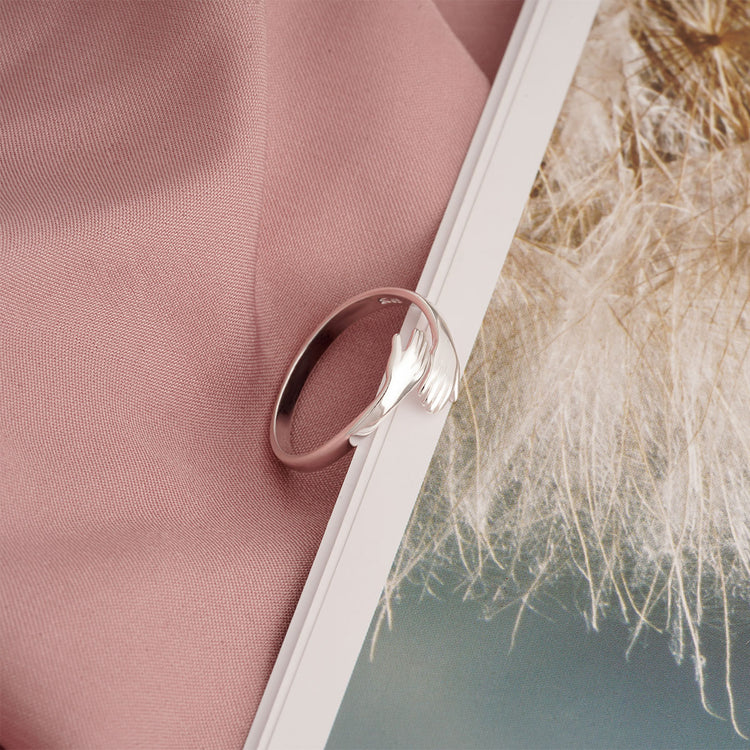 925 Sterling Silver Adjustable Love Hug Ring