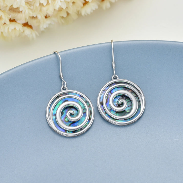 Sterling Silver Abalone Shell Swirl Earrings