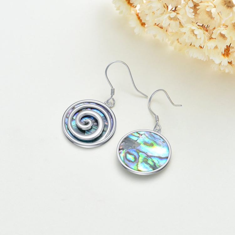 Sterling Silver Abalone Shell Swirl Earrings