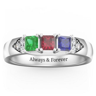 925 Sterling Silver Classic Princess Cut Ring