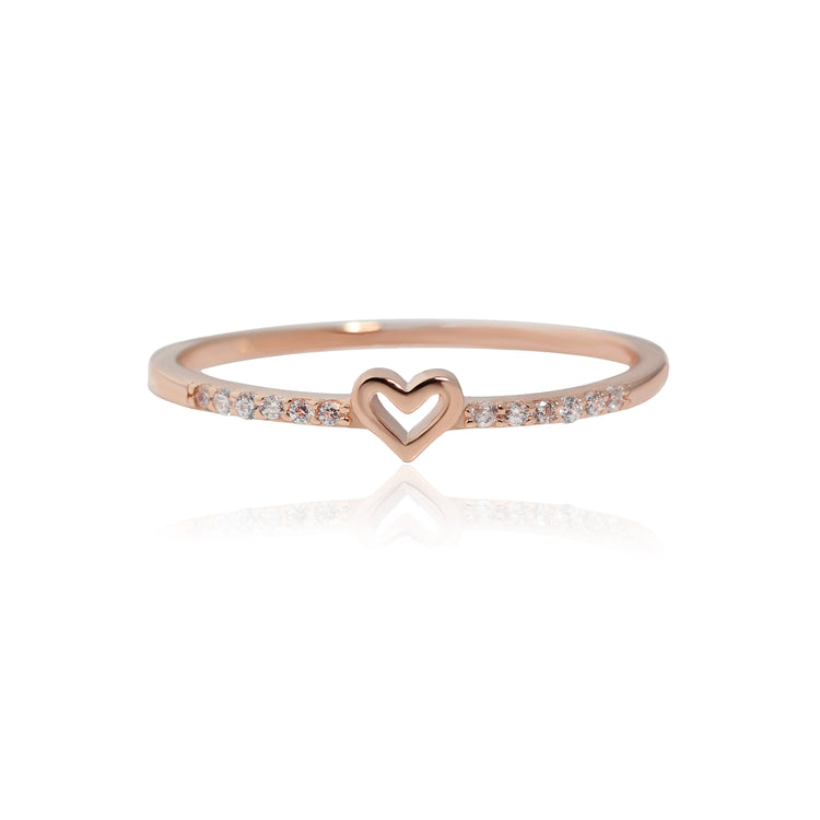 925 Sterling Silver Dainty Promise Ring Bestfriend Friendship Ring Simple Minimalist Tiny Heart Ring Stackable