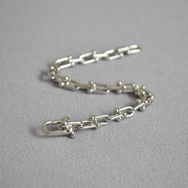 Gold Plated On Brass U Shape Closure Chain Bracelet