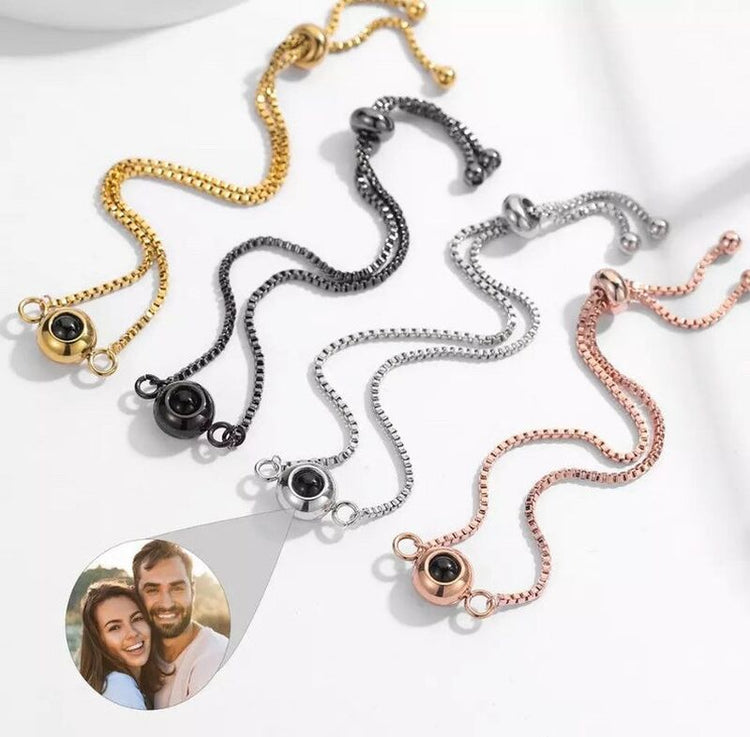 925 Sterling Silver Personalized Beautiful Photo Projection Bracelet Sweet Cool Gift