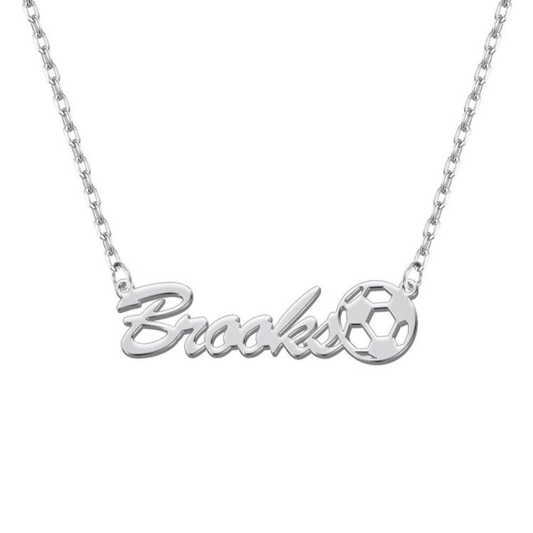925 Sterling Silver Customized Soccer Ball Name Necklace,Minimalist Necklace with Soccer Charm,Personalized Soccer Team Gifts for Boys and Girls,Sport Jewelry