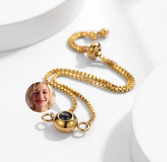 925 Sterling Silver Personalized Beautiful Photo Projection Bracelet Sweet Cool Gift