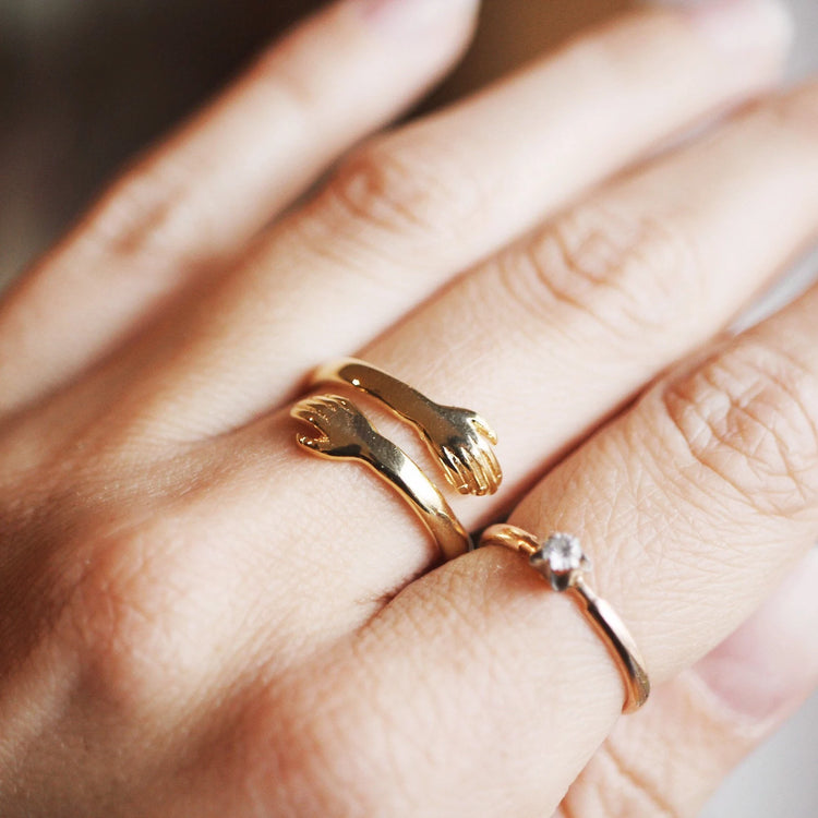 925 Sterling Silver Adjustable Love Hug Ring