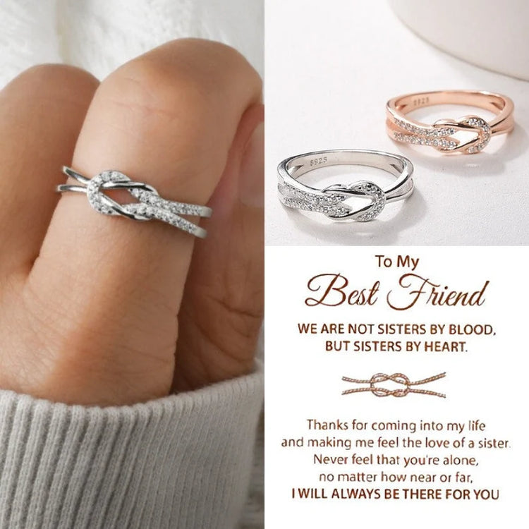 925 Sterling Silver To My Best Friend Infinity Knot Ring