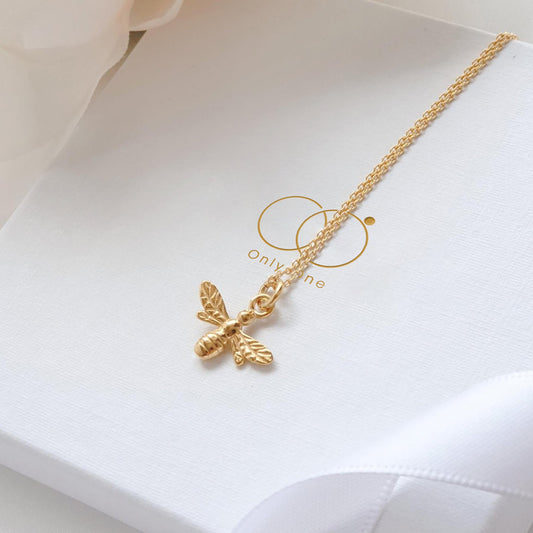 925 Sterling Silver Bee Happy Necklace