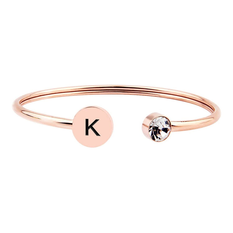 925 Sterling Silber Personal isierte gravierte Birth stone Signet Manschette Armband