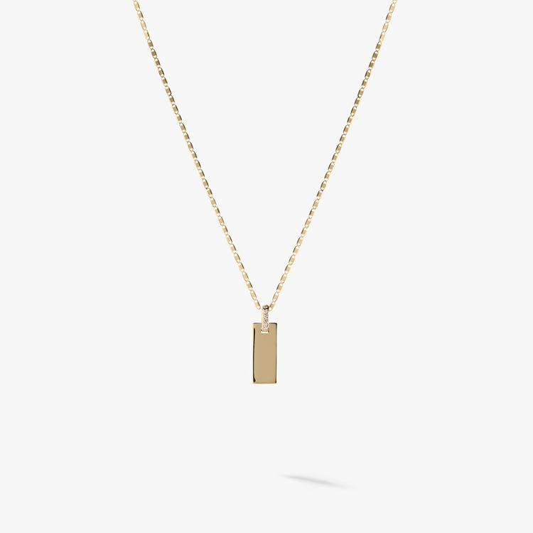 925 Sterling Silber Diamanten Makellose Tag Anhänger Halskette