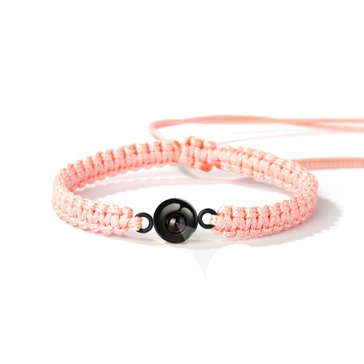 Personalized Braided Black Rope Photo Projection Bracelet Sweet Cool Gift