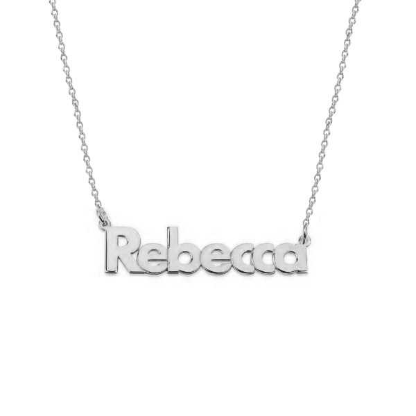 925 Sterling Silver Custom "Rebecca“ Name Necklace Nameplate Necklace