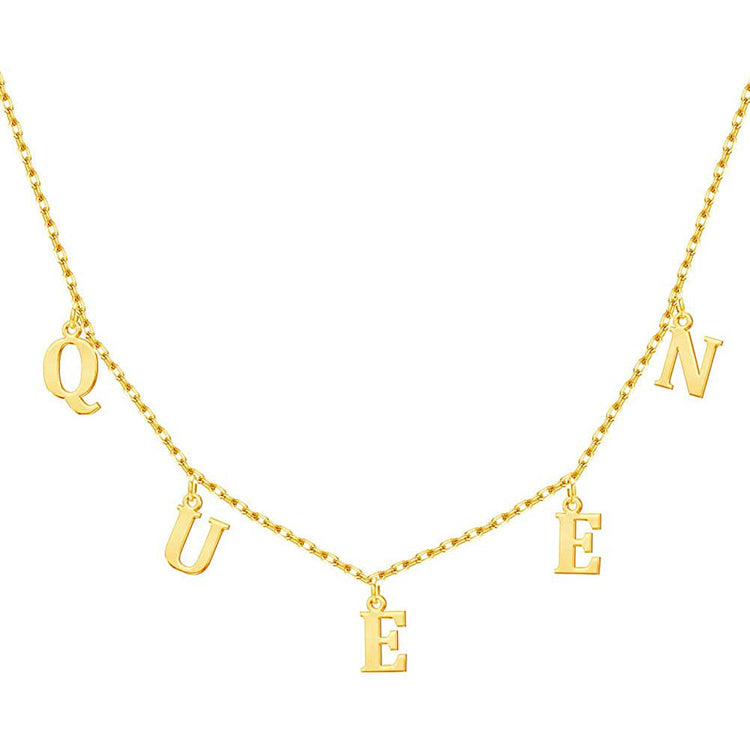 925 Sterling Silver Personalized Letter Name Necklace, Nameplated Necklace - onlyone