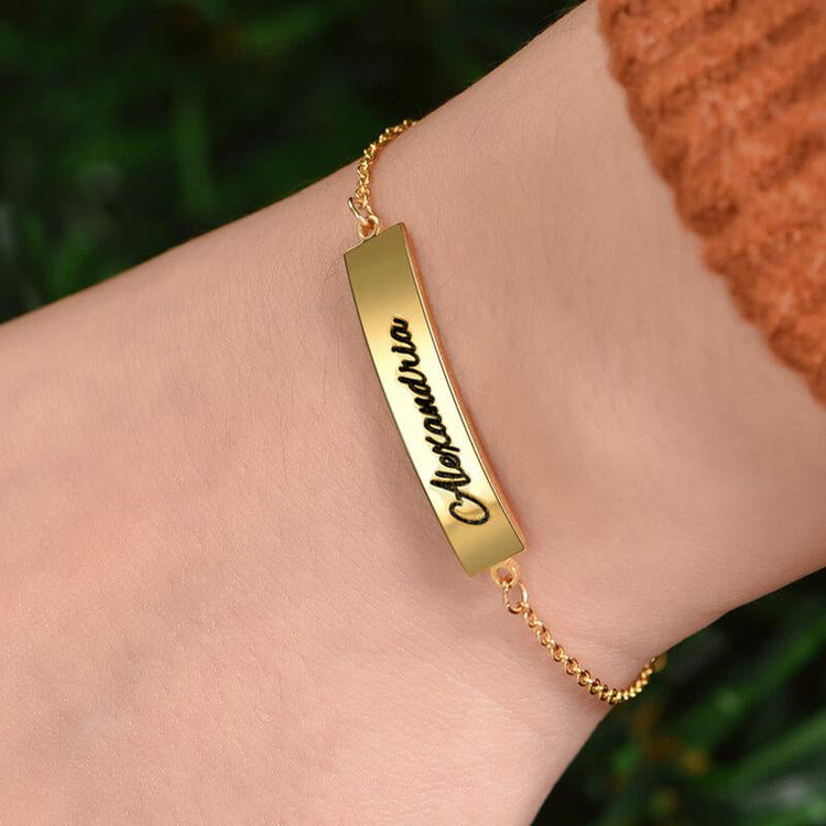 925 Sterling Silber Personal isierte Name Bar Armband