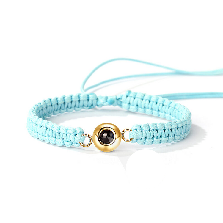 Personalized Braided Black Rope Photo Projection Bracelet Sweet Cool Gift