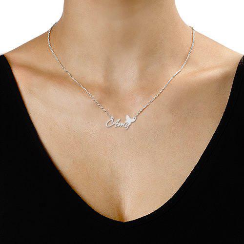 925 Sterling Silver Amy Style Name Necklace Nameplate Necklace - onlyone